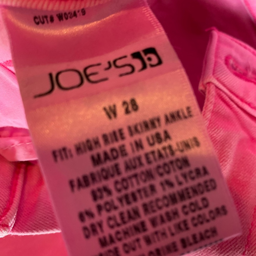 Joe’s Jeans Hot Pink High Rise Skinny Jeans - Picture 4 of 5